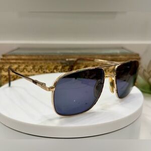 VTG Luxottica Gold-Plated Aviator Hector Rx Eyeglass Frames Made in Italy - GUC